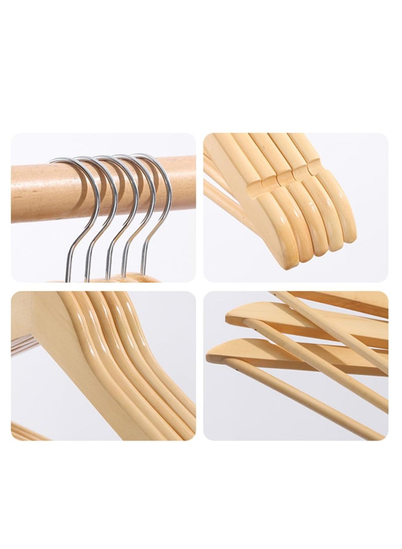 ECVV - ECVV Wooden Suit Hangers - Smooth Finish Solid Wood Coat Hanger with Non Slip Pants Bar, Swivel Hook and Precisely Cut Notches for Camisole | Jacket | Pant | Dress Hangers | 3 PIECES Brown 3 PIECES - Image 1