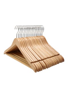 ECVV Wooden Suit Hangers - Smooth Finish Solid Wood Coat Hanger with Non Slip Pants Bar, Swivel Hook and Precisely Cut Notches for Camisole | Jacket | Pant | Dress Hangers | 3 PIECES Brown 3 PIECES