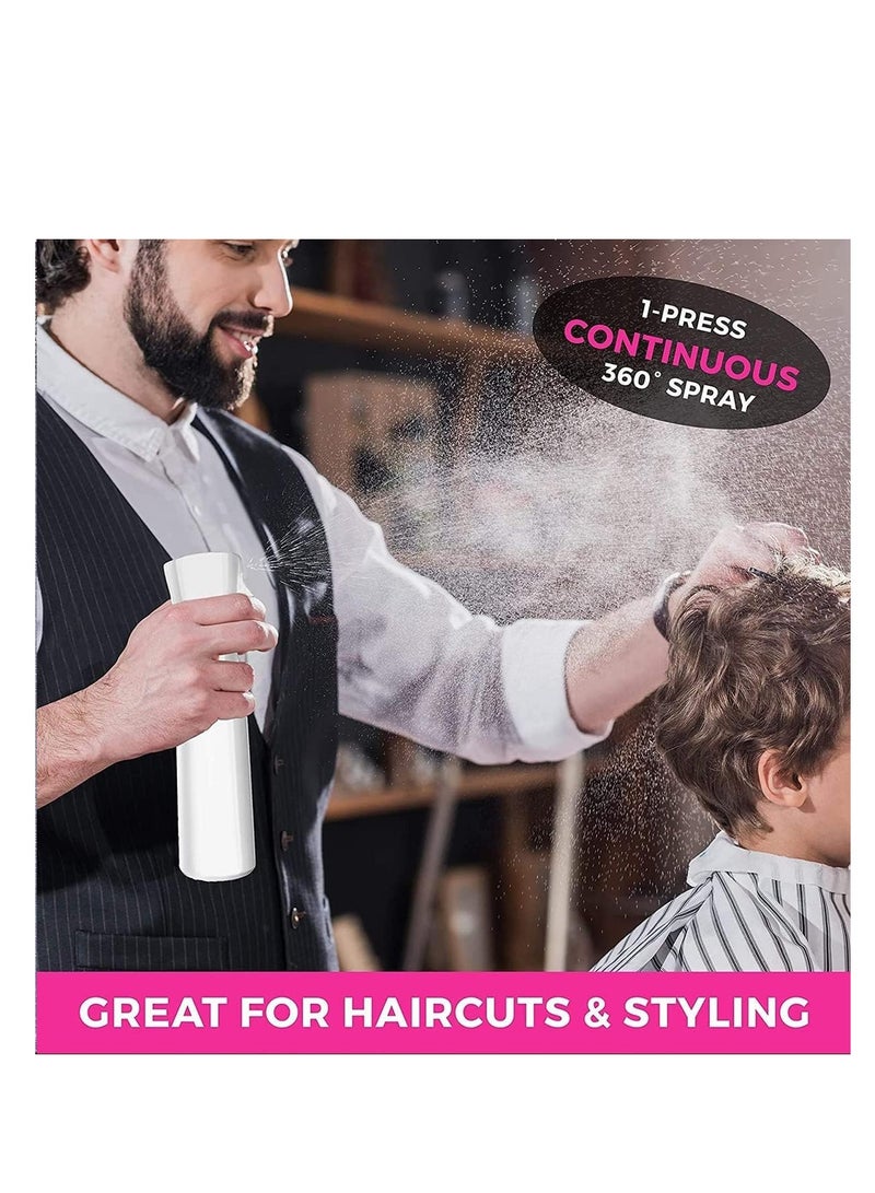 إي سي في في 300ml BPA Free Plastic Empty Mist Spray Bottle With Pressurized Mister Pump For Hair, Salon, Plants, Flower Cleaning (White)  - Image 4