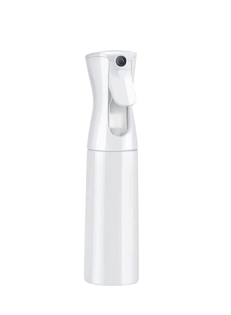 إي سي في في 300ml BPA Free Plastic Empty Mist Spray Bottle With Pressurized Mister Pump For Hair, Salon, Plants, Flower Cleaning (White)  - Image 1