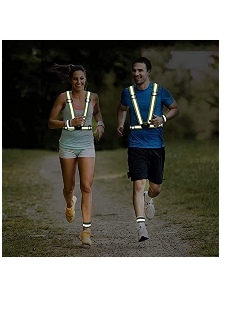 ECVV Adjustable Reflective Vest Belt For Safety With High Visibility (green) Red  - Image 3