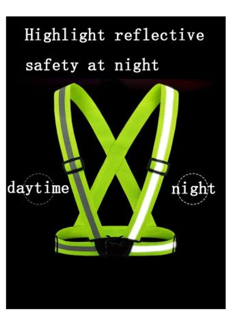 ECVV Adjustable Reflective Vest Belt For Safety With High Visibility (green) Red  - Image 4