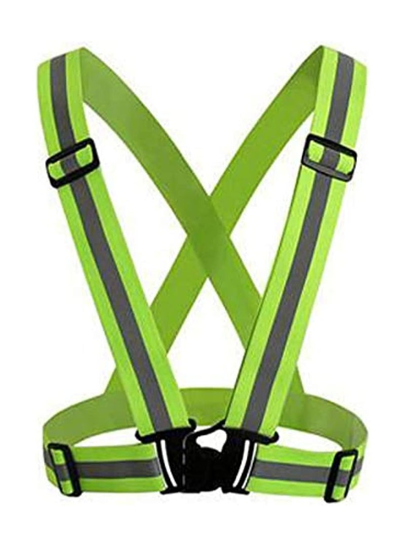 ECVV Adjustable Reflective Vest Belt For Safety With High Visibility (green) Red  - Image 1