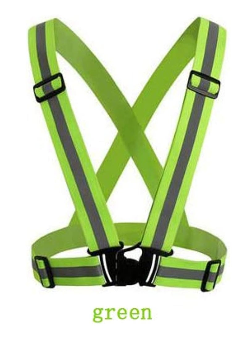 ECVV Adjustable Reflective Vest Belt For Safety With High Visibility (green) Red  - Image 2
