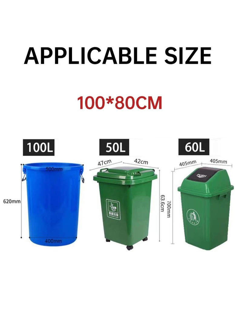 إي سي في في ECVV Garbage Bags 50 Pcs (5 Rolls) Large Black Trash Bags Waste Basket Liners Lawn Bags Garbage Can Liner for Office Bathroom Kitchen Lawn, Strong Tear & Leak Resistant, 80x 100cm 80x 100cmcm  - Image 4