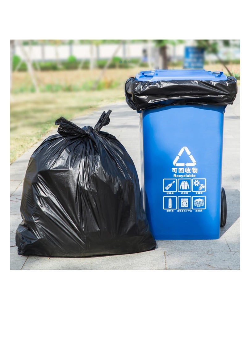 ECVV Garbage Bags 50 Pcs (5 Rolls) Large Black Trash Bags Waste Basket Liners Lawn Bags Garbage Can Liner for Office Bathroom Kitchen Lawn, Strong Tear & Leak Resistant, 80x 100cm 80x 100cmcm