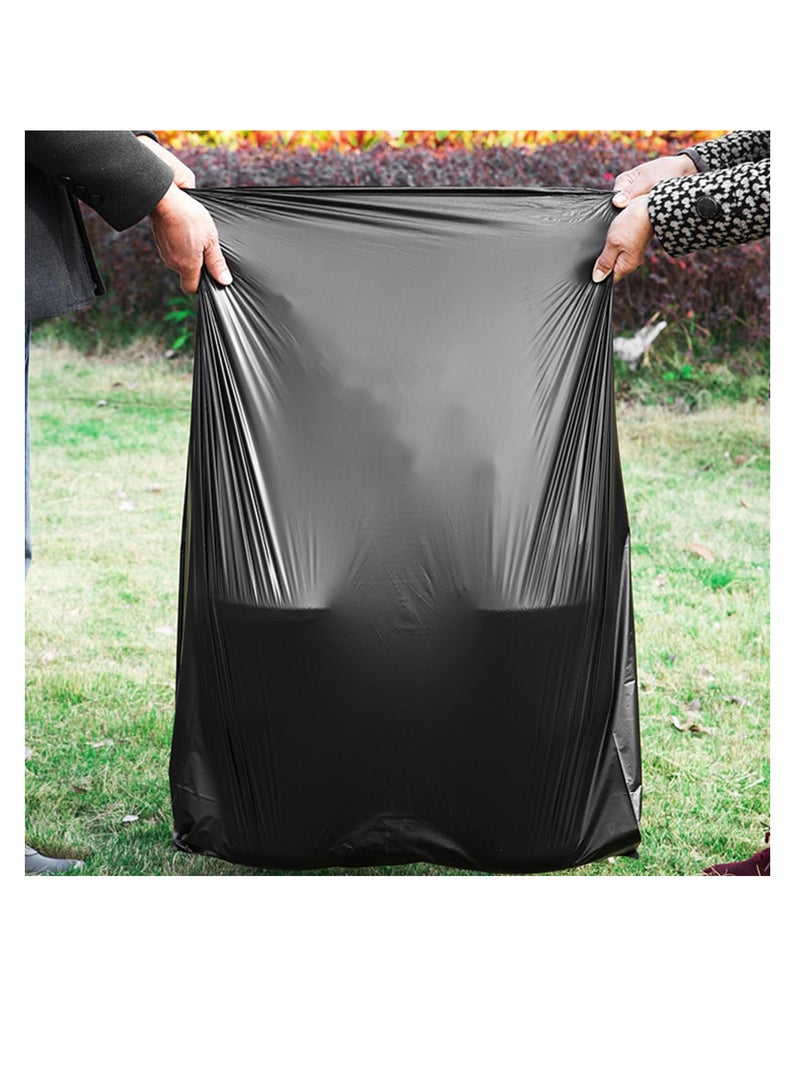 ECVV Garbage Bags 50 Pcs (5 Rolls) Large Black Trash Bags Waste Basket Liners Lawn Bags Garbage Can Liner for Office Bathroom Kitchen Lawn, Strong Tear & Leak Resistant, 80x 100cm 80x 100cmcm
