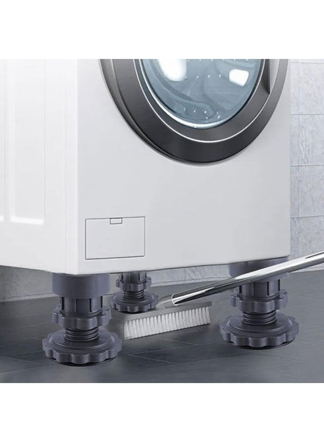 ECVV Washing Machine Shock Pad Support - Shock and Noise Cancelling, Anti Vibration Pads for Washing Machine Adjustable Height, Anti Vibration Pads Non-slip Foot Pads Black / Grey - Image 3