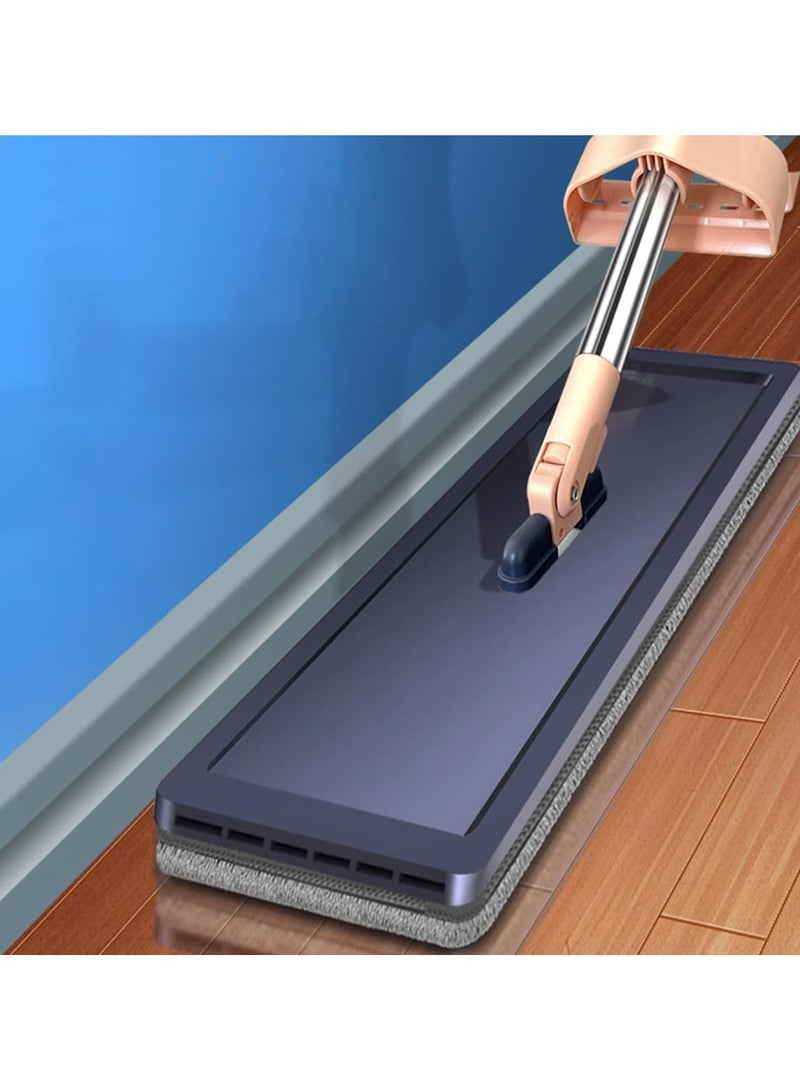 ECVV Free Hand Flat Mop 120cm | 360° Rotatable Cleaning Mop Stainless Steel Long Handle Wet and Dry Use Mops for Floor Cleaning Multicolor 120 x 35 x 10 cm; 300 gcm - Image 5