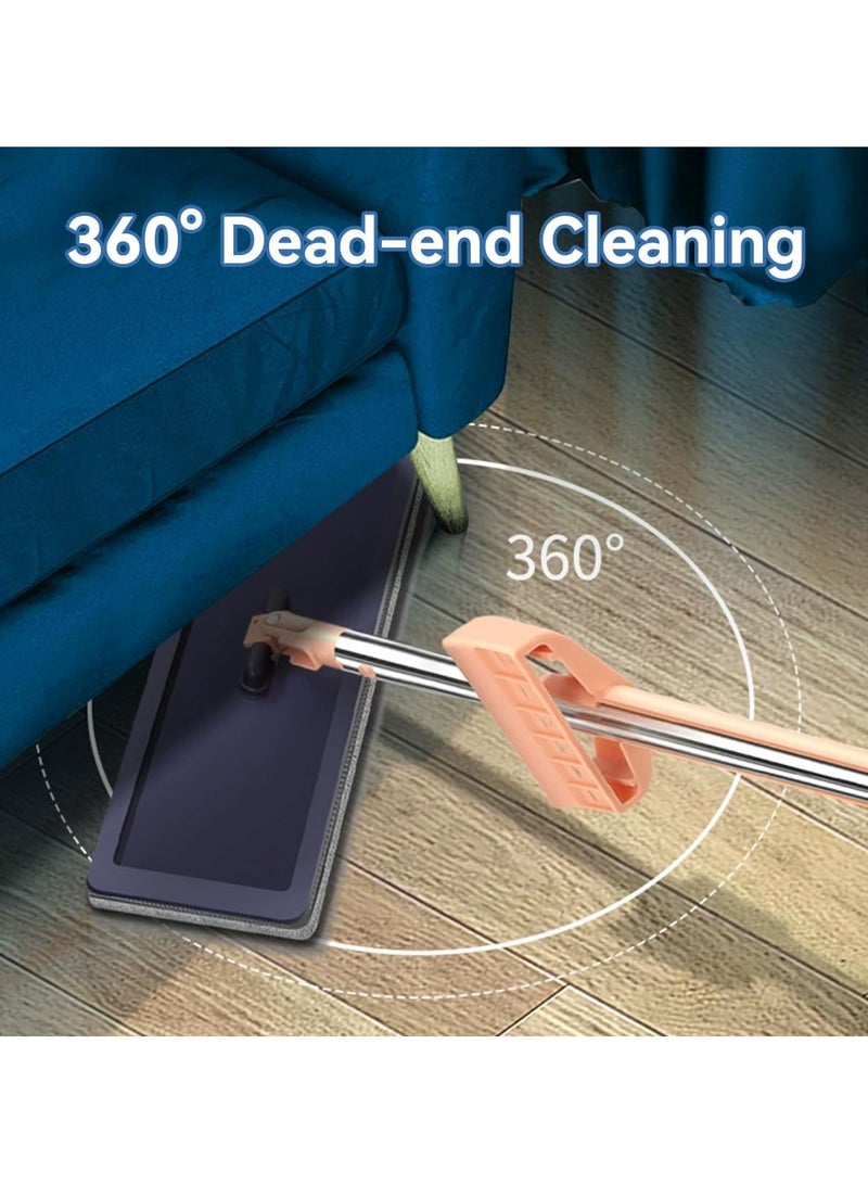 ECVV Free Hand Flat Mop 120cm | 360° Rotatable Cleaning Mop Stainless Steel Long Handle Wet and Dry Use Mops for Floor Cleaning Multicolor 120 x 35 x 10 cm; 300 gcm - Image 3