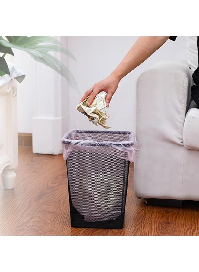 إي سي في في Mesh Metal Trash Can Square Mesh Wire Wastebasket Vintage Garbage Bin Reusable Bedroom Can for Kitchen Black  - Image 2