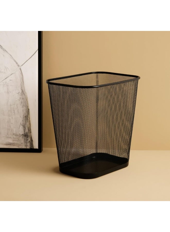 إي سي في في Mesh Metal Trash Can Square Mesh Wire Wastebasket Vintage Garbage Bin Reusable Bedroom Can for Kitchen Black  - Image 4