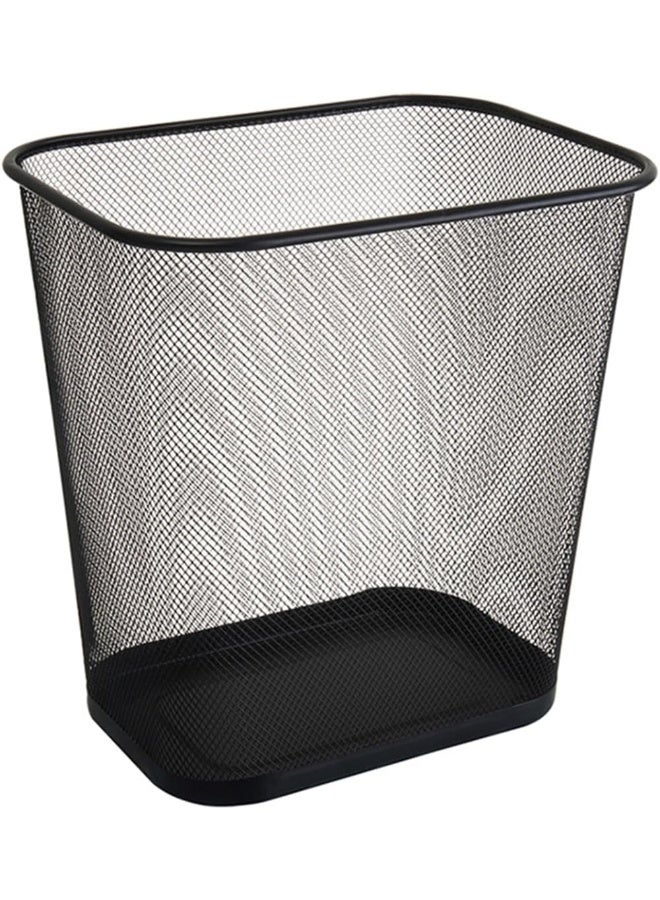 إي سي في في Mesh Metal Trash Can Square Mesh Wire Wastebasket Vintage Garbage Bin Reusable Bedroom Can for Kitchen Black  - Image 1