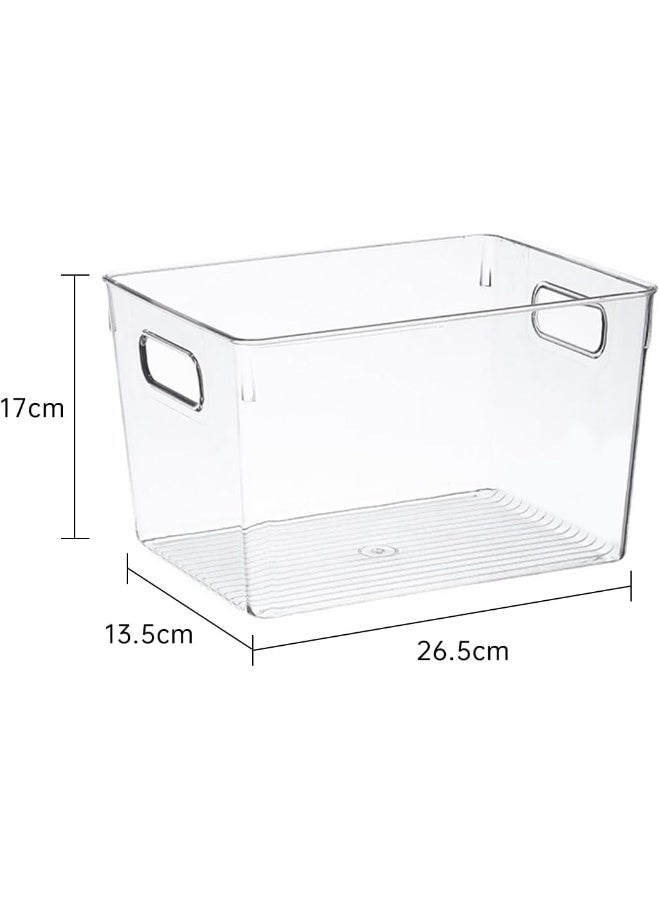 إي سي في في Plastic Home Storage Organizer Bin with Built-In Handles, Storage Container Box for Cube Furniture Shelving in Office, Closet, Cabinet, Bedroom, Bathroom Clear - Image 2