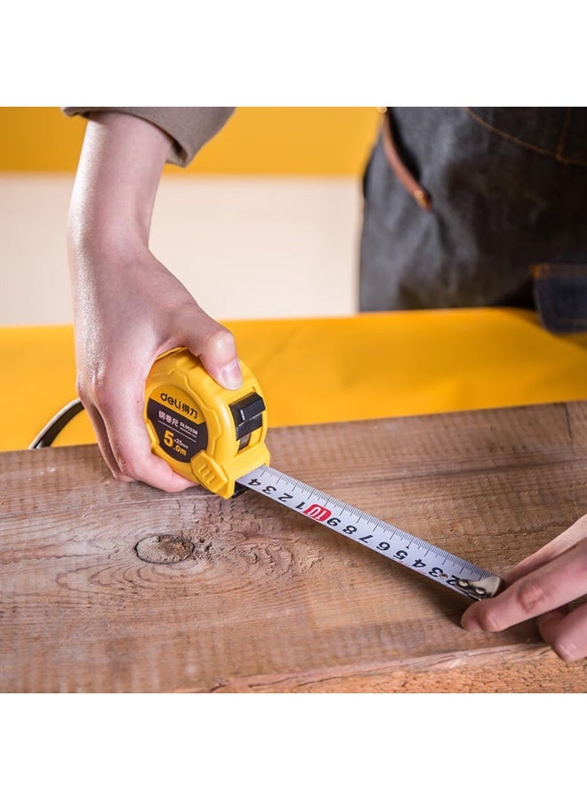 ECVV Steel Measuring Tape Metric Scale Ruler Easy To Read Retractable Tape Measure With Smooth Sliding Tape Blade (5M*25Mm) Yellow  - Image 3