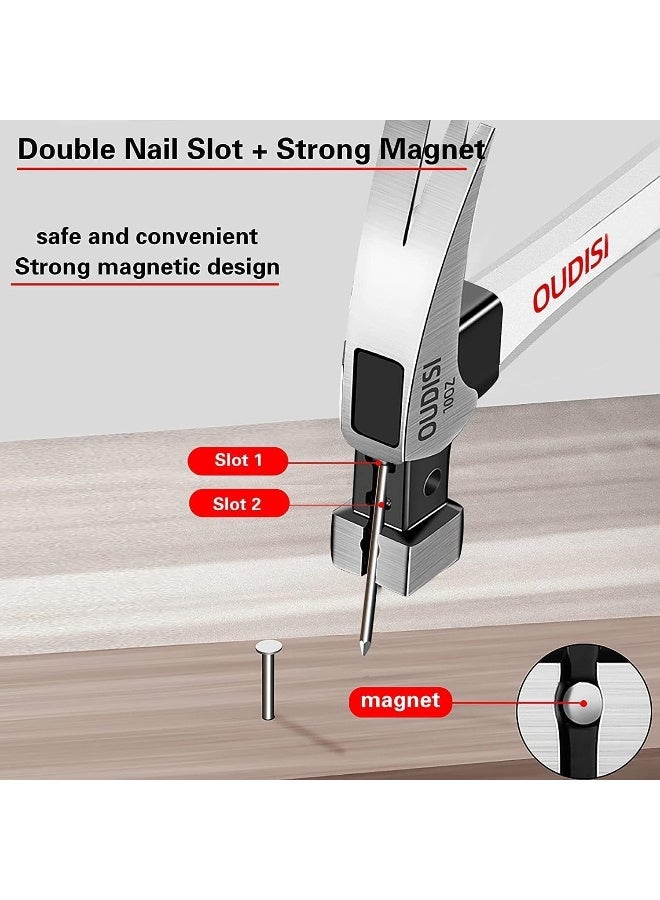 إي سي في في - Heavy Claw Hammer 13OZ Nail Hammer Tool Steel Woodworking Striking Tools Magnetic Automatic Nail Suction Hammer (SQUARE HEAD HAMMER) Black/Silver - Image 1