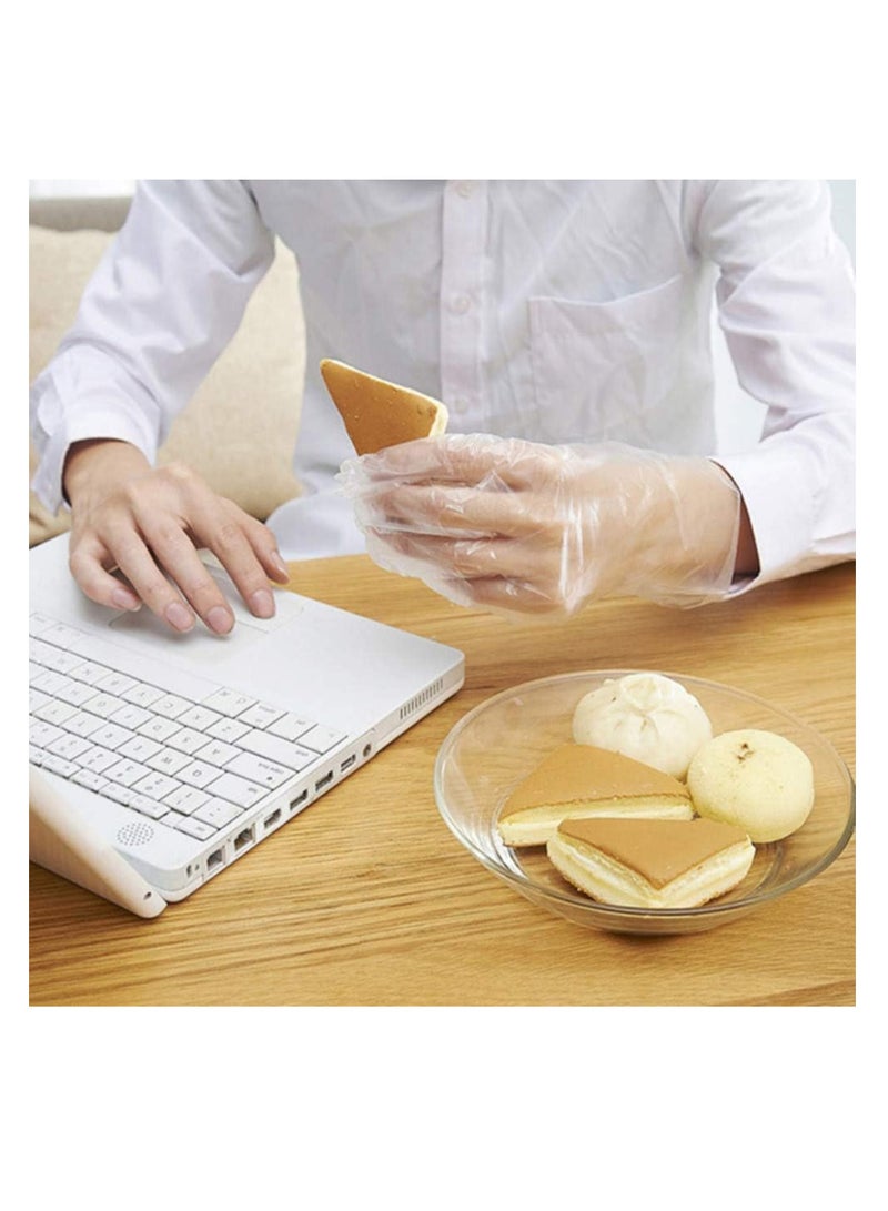 إي سي في في ECVV Disposable Gloves Plastic Gloves 100 Counts for Cooking Food Prep Gloves Clear Food Service Gloves Safe Kitchen Gloves for Food Handling Household Cleaning Party Celebration| 1 Pack - Image 3