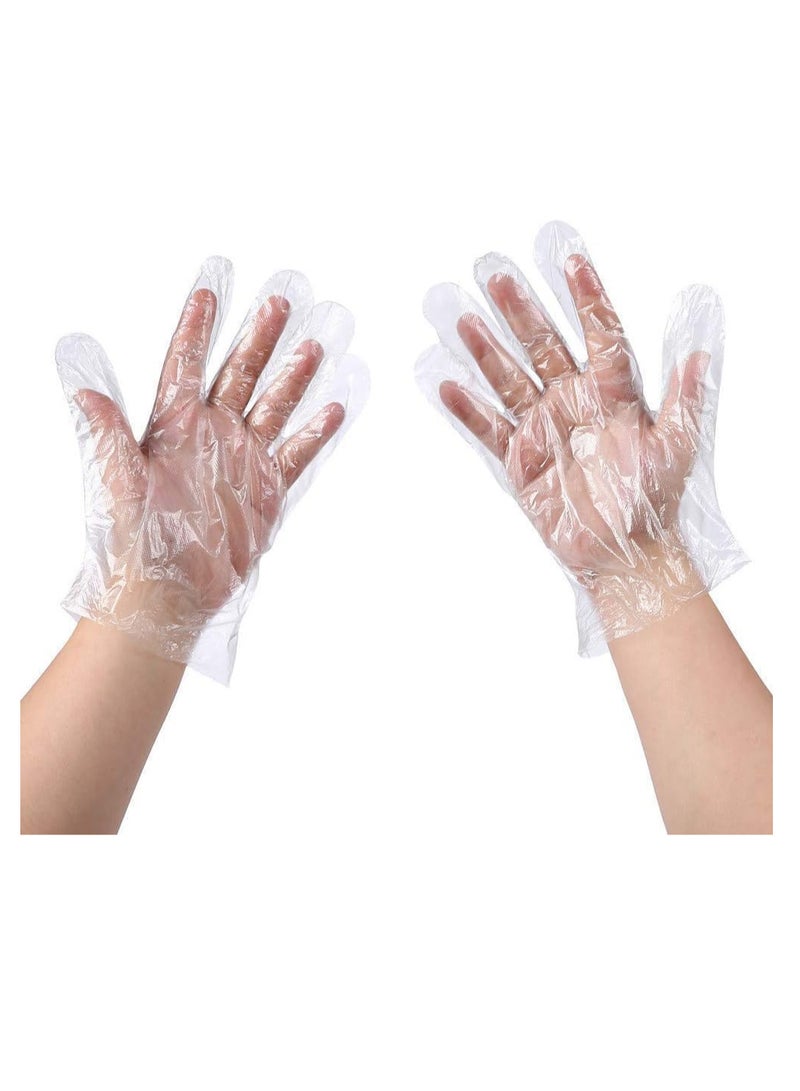 إي سي في في ECVV Disposable Gloves Plastic Gloves 100 Counts for Cooking Food Prep Gloves Clear Food Service Gloves Safe Kitchen Gloves for Food Handling Household Cleaning Party Celebration| 1 Pack - Image 1