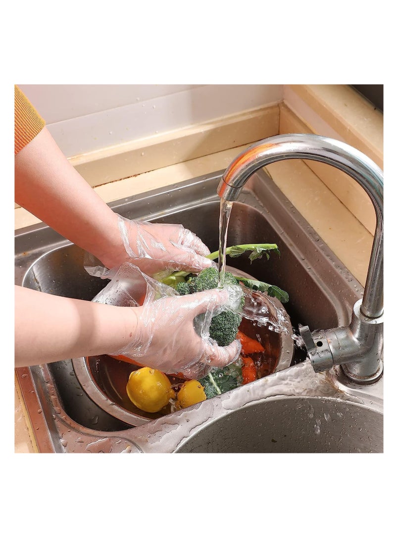 إي سي في في ECVV Disposable Gloves Plastic Gloves 100 Counts for Cooking Food Prep Gloves Clear Food Service Gloves Safe Kitchen Gloves for Food Handling Household Cleaning Party Celebration| 1 Pack - Image 4