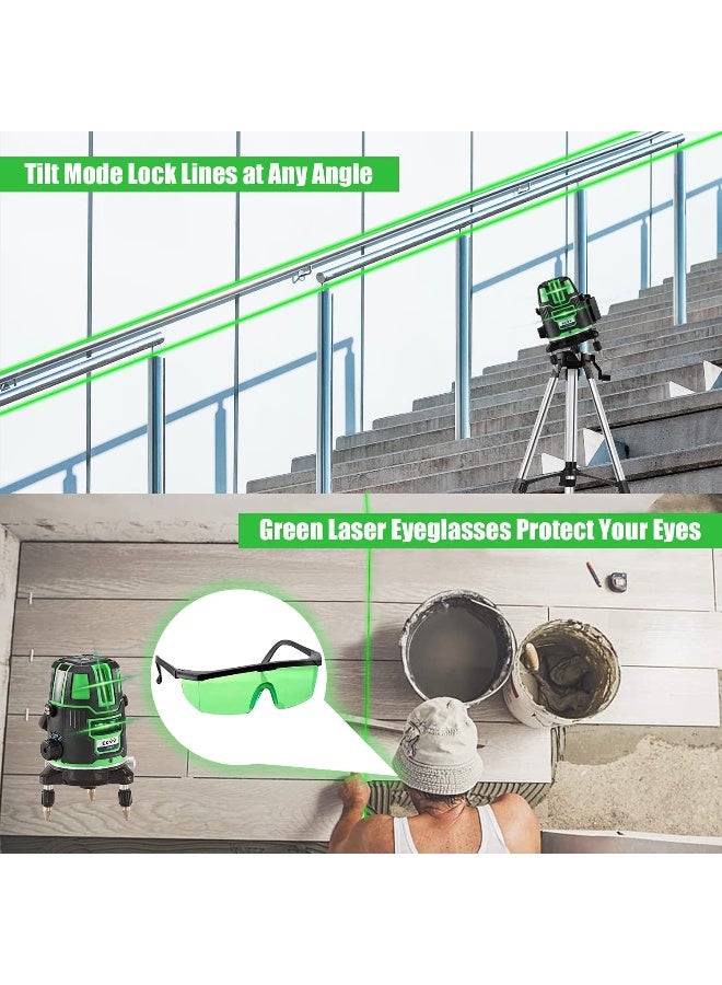 ECVV - Laser Level 5 Lines Green Light Professional Cross Marking Meter Self-Leveling Horizontal Vertical Laser Ruler Spirit Level 5 Lines - Image 1