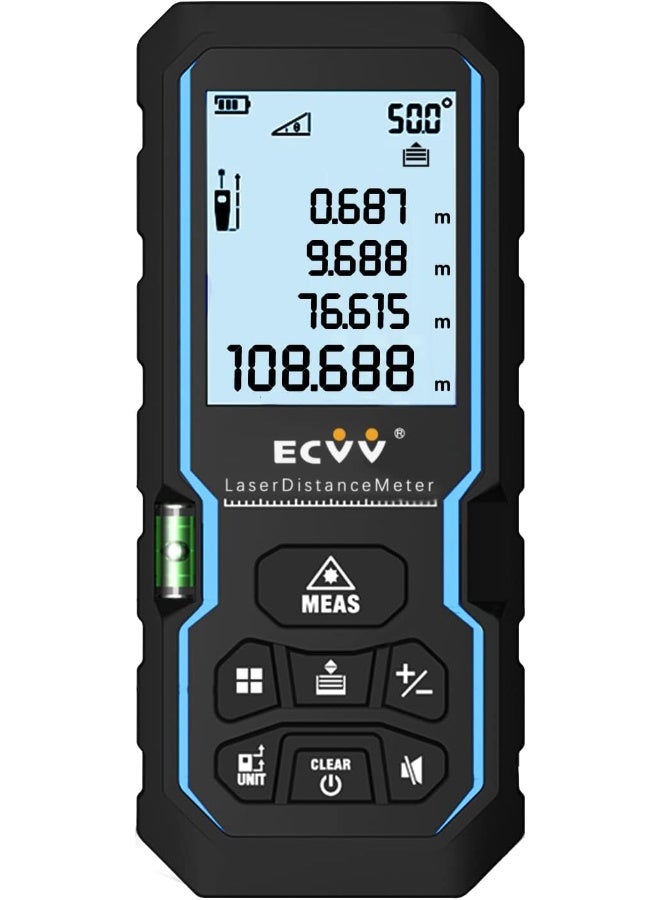 ECVV Range Finder, Distance Meter, Portable Handle Digital Laser Measure Tool Tape Measure Area Volume 60M Range With Bubble Level And Lcd 4 Line Display multi - Image 1