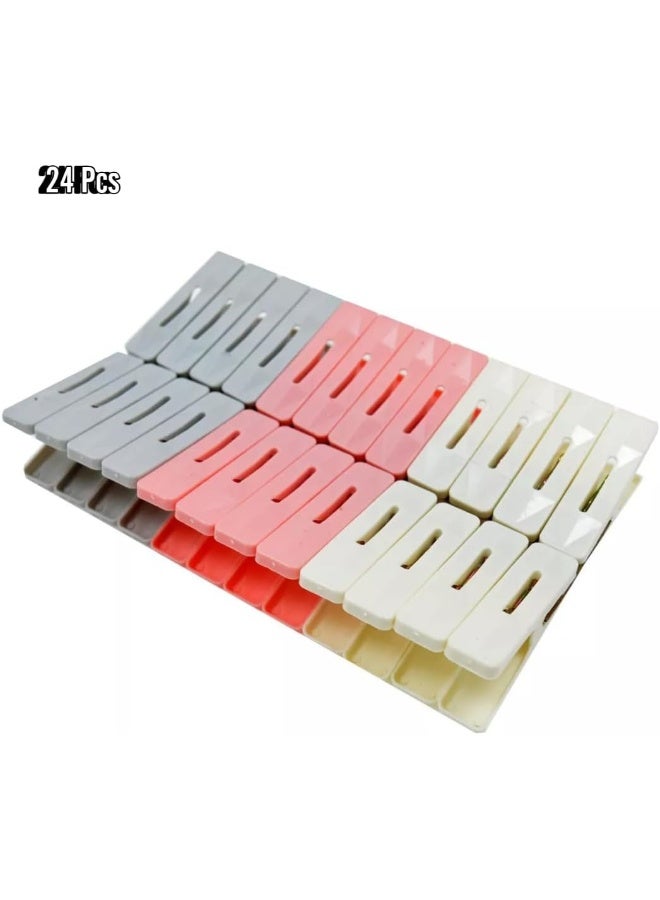 ECVV Colorful Plastic Clothespins - Heavy Duty Laundry Clothes Pins Clips Pegs, Drying Line Pegs Small Colored Clothes Pins for Outdoor, Clothesline Crafts Picture Clips Food Package Clips | 24 PIECES Assorted - Image 4