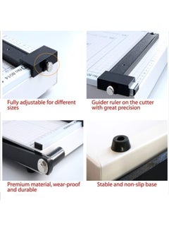ECVV Paper Cutter Guillotine A4 Paper Trimmer Heavy Duty Photo Cutter 12 Inch Cut LengthA4 White  - Image 5