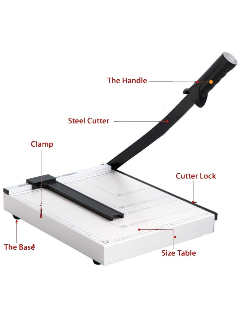 ECVV Paper Cutter Guillotine A4 Paper Trimmer Heavy Duty Photo Cutter 12 Inch Cut LengthA4 White - Image 3
