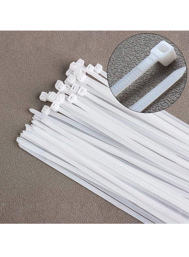 ECVV Cable Ties, Cable Management White Wire Zip Ties Nylon Cables Ties (200mm) (Pack Of 100) White 2E+4 Millimeters  - Image 3