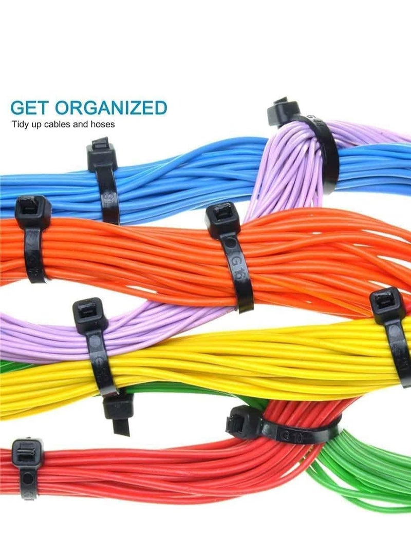 ECVV Cable Ties, Cable Management White Wire Zip Ties Nylon Cables Ties (200mm) (Pack Of 100) White 2E+4 Millimeters  - Image 5