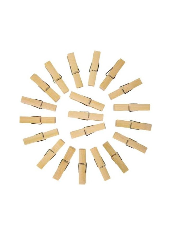 ECVV ECVV® Bamboo Clothespins | Bamboo Pegs Clothes Pegs Wood urable Hanging Clips for Home Clothes Windproof Supplies | 80 Pieces 6cm x 1.2cm Brown (80 Pcs)  - Image 1