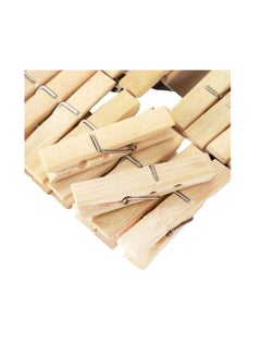 ECVV ECVV® Bamboo Clothespins | Bamboo Pegs Clothes Pegs Wood urable Hanging Clips for Home Clothes Windproof Supplies | 80 Pieces 6cm x 1.2cm Brown (80 Pcs)  - Image 2