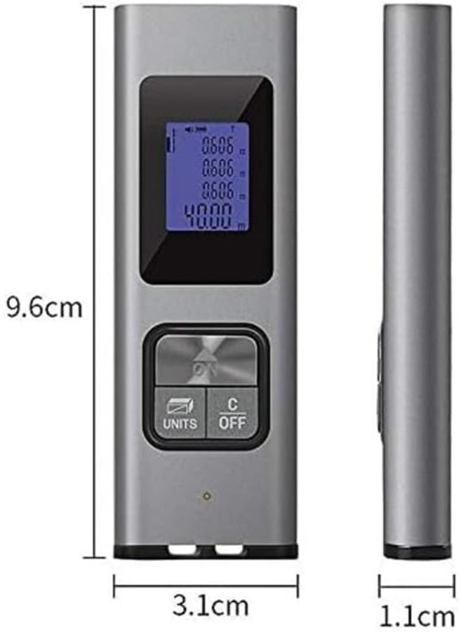 ECVV Mini Digital Laser Rangefinder 40M Distance Meter Tape Laser Distance Meter Range Finder For Measure Distance, Area And Volume Grey - Image 5