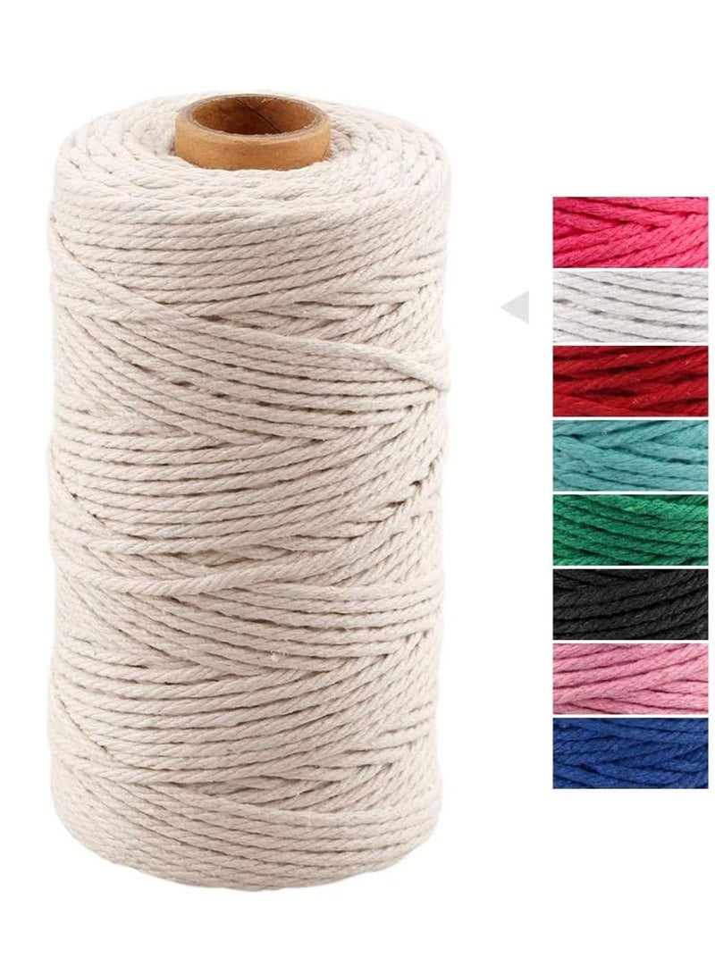 إي سي في في 3 MM Macrame Cord,Strong Food Safe Cotton Cooking String for Tying Meat, Baking, DIY Crafts, Gifts Making Sausage and Packaging Decoration 100 M Kitchen Bakers String - Image 1