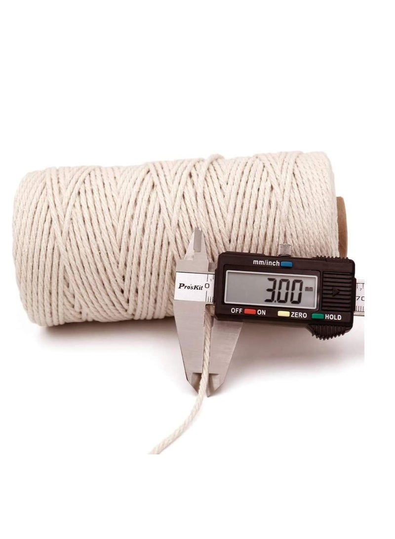 إي سي في في 3 MM Macrame Cord,Strong Food Safe Cotton Cooking String for Tying Meat, Baking, DIY Crafts, Gifts Making Sausage and Packaging Decoration 100 M Kitchen Bakers String - Image 4
