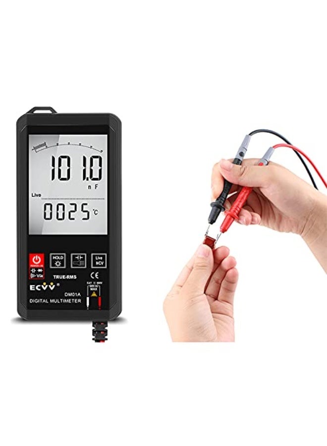 ECVV ECVV Touch Digital Multimeter Color Display Auto Recognition Mini NCV Handheld Multimeter 1000V DC Voltage Meter Large Screen Universal Meter triple display LCD  - Image 4