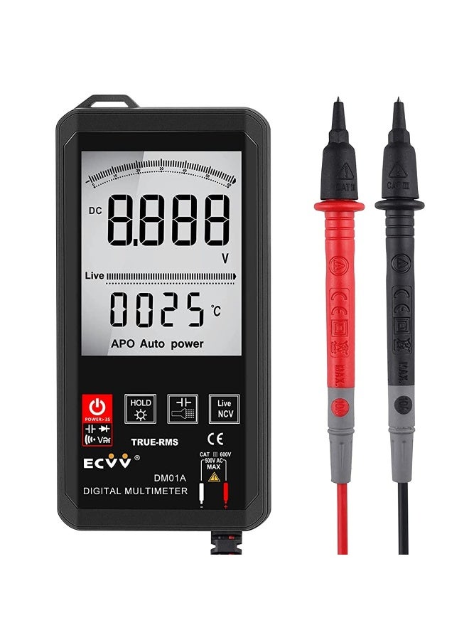 ECVV ECVV Touch Digital Multimeter Color Display Auto Recognition Mini NCV Handheld Multimeter 1000V DC Voltage Meter Large Screen Universal Meter triple display LCD  - Image 1