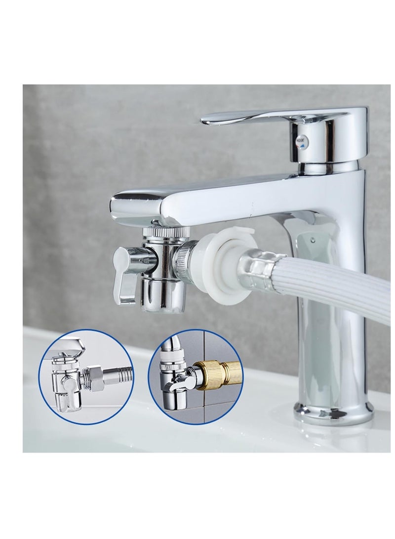 إي سي في في Kitchen Faucet Diverter Valve with Aerator Utility Sink Bathroom Faucet To G1/2 Hose Adapter Brass Bath Faucet Water Filter Replacement for Switch Water Connector to Bidet Shower  - Image 2