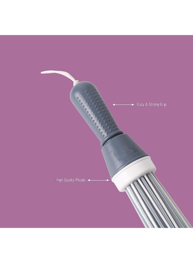 ECVV Plastic Broom for Bathroom Cleaning & Home Floor Cleaning | Hard Bristle Broom for Scrubbing in Bathroom | (Size 52 cm, Random Color) 60 Plastic Sticks - Image 3