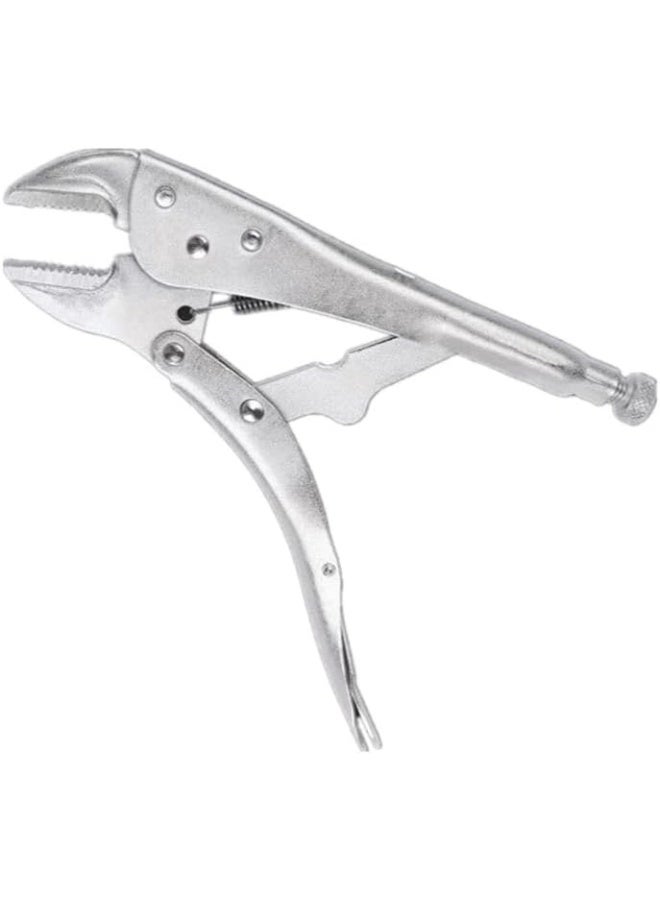 ECVV Tool Curved Jaw Locking Pliers - Vulcan Forged Carbon Steel Vise Grips - Hardened Milled Jaws for Maximum Grip - Built in Wire Cutter - Classic Trigger Release | 10 Inch | Silver  - Image 5