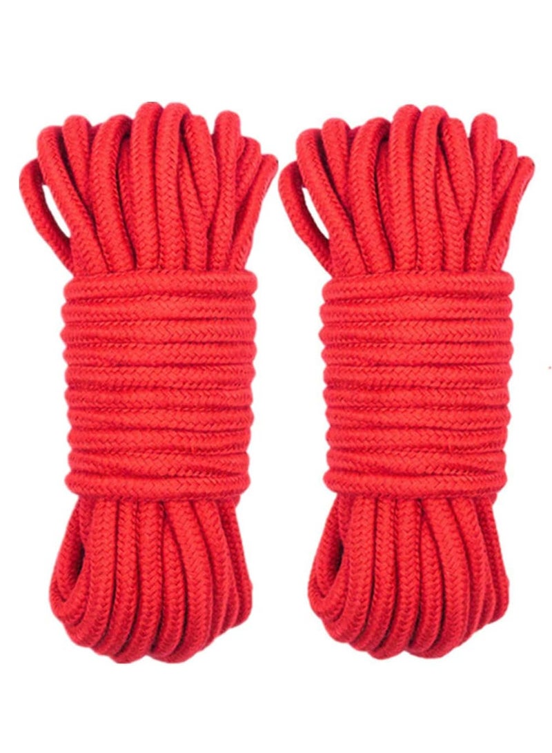 ECVV Soft Cotton Rope 32 feet 10m 2 PCS Multifunction Natural Durable Long Rope 8 MM All Purpose Cotton Rope Craft Rope Thick Cotton Cord - Image 1