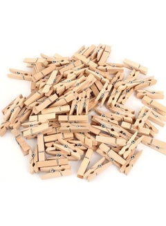 ECVV 60-Piece Natural Wooden Clothes Pins, Sturdy Small Wood Clothespin, Photo Paper Peg Pin, Craft Clips for Home School Arts Crafts Decoration Brown  - Image 1