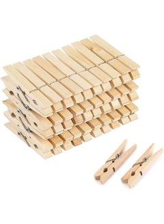 ECVV 60-Piece Natural Wooden Clothes Pins, Sturdy Small Wood Clothespin, Photo Paper Peg Pin, Craft Clips for Home School Arts Crafts Decoration Brown  - Image 5