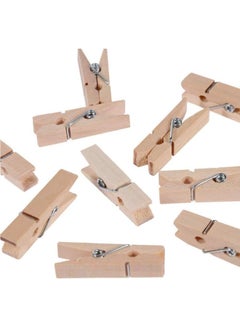 ECVV 60-Piece Natural Wooden Clothes Pins, Sturdy Small Wood Clothespin, Photo Paper Peg Pin, Craft Clips for Home School Arts Crafts Decoration Brown  - Image 2