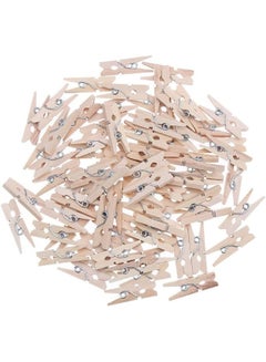 ECVV 60-Piece Natural Wooden Clothes Pins, Sturdy Small Wood Clothespin, Photo Paper Peg Pin, Craft Clips for Home School Arts Crafts Decoration Brown  - Image 3