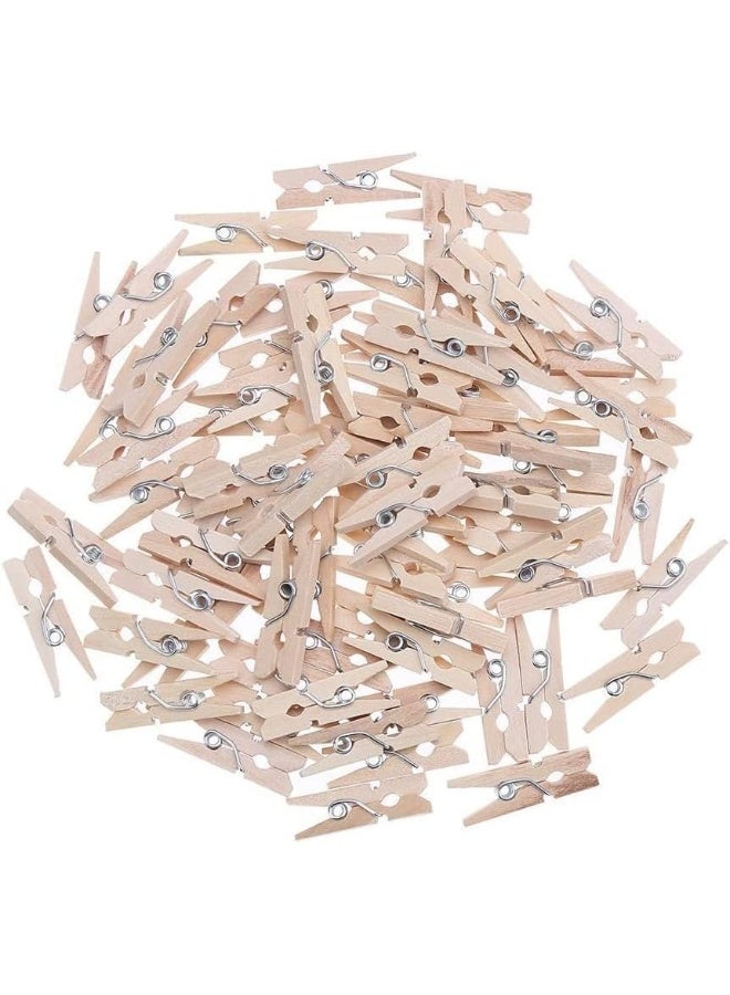 ECVV 60-Piece Natural Wooden Clothes Pins, Sturdy Small Wood Clothespin, Photo Paper Peg Pin, Craft Clips for Home School Arts Crafts Decoration Brown  - Image 3