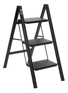 ECVV 3 Step) Ladder, Folding Step Stool for Adults, Lightweight Aluminum Step Ladder, Portable 330 LBS Capacity Ladders for Home Kitchen Library Office, Small Step Stools with Anti-Slip Wide Pedals  - Image 2