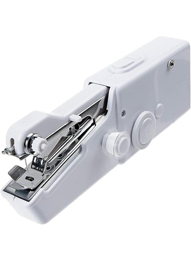 إي سي في في Portable Sewing Machine Handheld - Mini Hand Sewing Machine for Kids Beginners Home or Travel Sewing - Cordless Small Handy Stitch Handheld Sewing Machine for Easy Quick Repairs Fabric Leather White - Image 2
