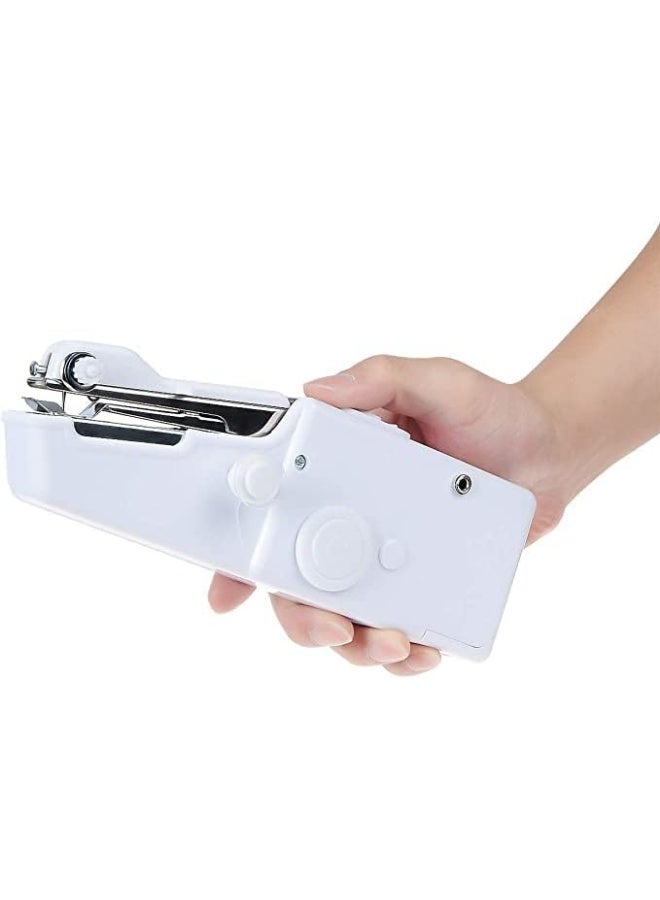إي سي في في Portable Sewing Machine Handheld - Mini Hand Sewing Machine for Kids Beginners Home or Travel Sewing - Cordless Small Handy Stitch Handheld Sewing Machine for Easy Quick Repairs Fabric Leather White - Image 5