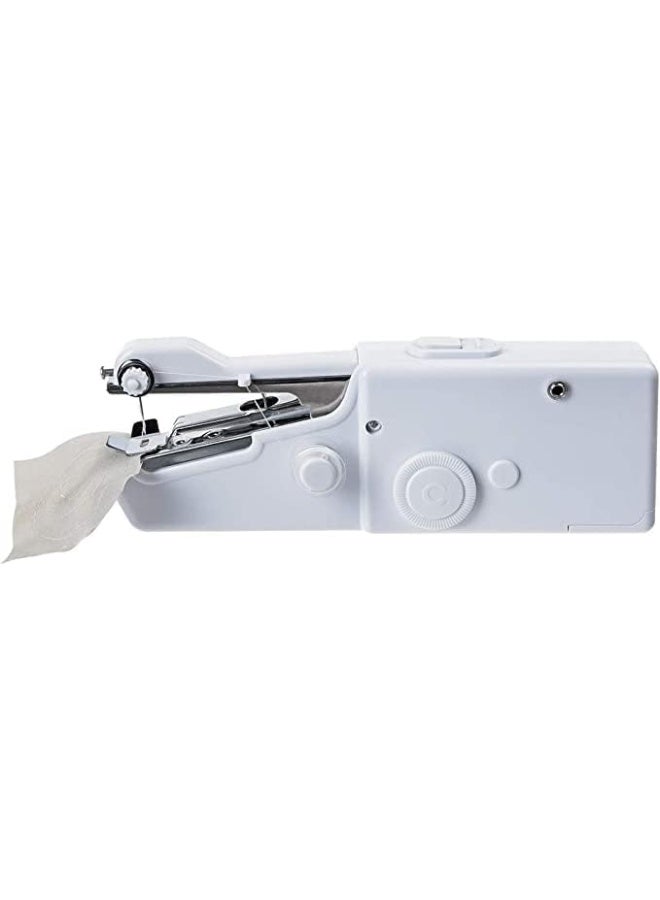 إي سي في في Portable Sewing Machine Handheld - Mini Hand Sewing Machine for Kids Beginners Home or Travel Sewing - Cordless Small Handy Stitch Handheld Sewing Machine for Easy Quick Repairs Fabric Leather White - Image 3